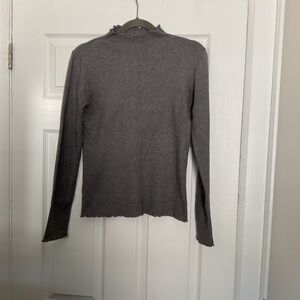 Gray Long Sleeve Top
